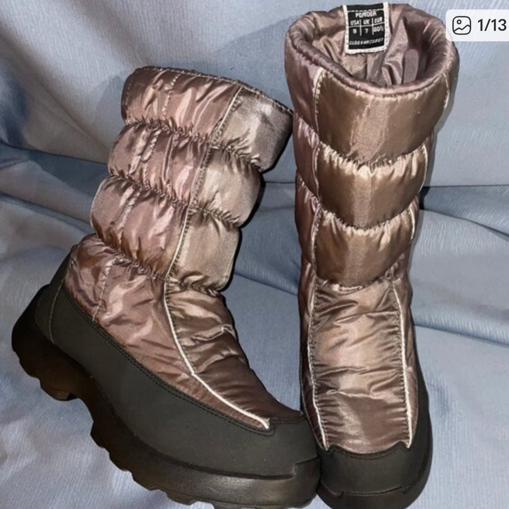 KAMIK Pink & Silver Waterproof Puffy Snow Boot POWDER S/N SLD5YNK2586T, Women 9